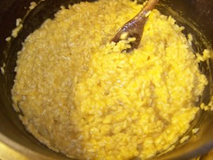 As the rice absorbs the stock, it gets creamier