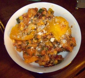 A little Cotija, and now the stuffed pumpkin is ready to return the favour and stuff you.