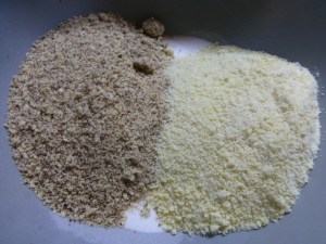 Two different almond flours are optional.