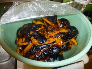 Peppers pre-peeling.